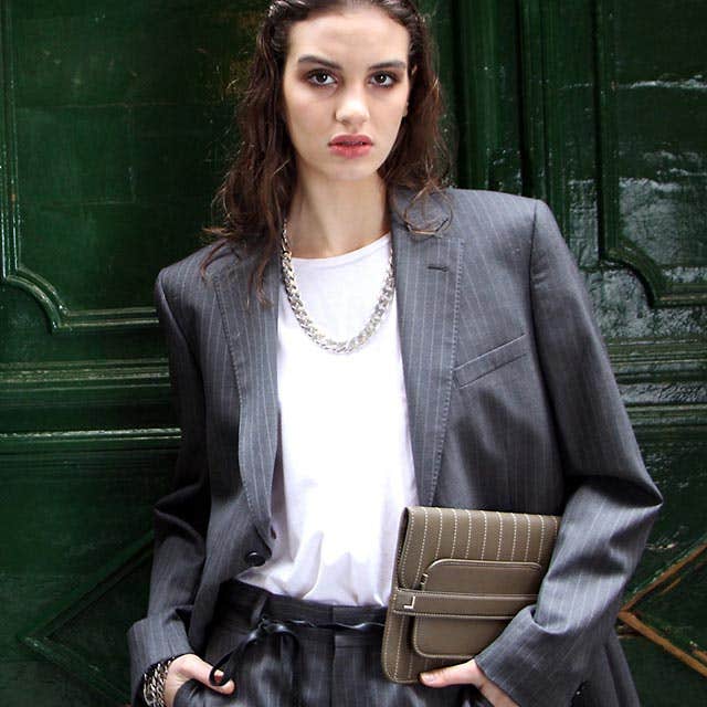 Evening Clutch Bag pin stripe style - MV